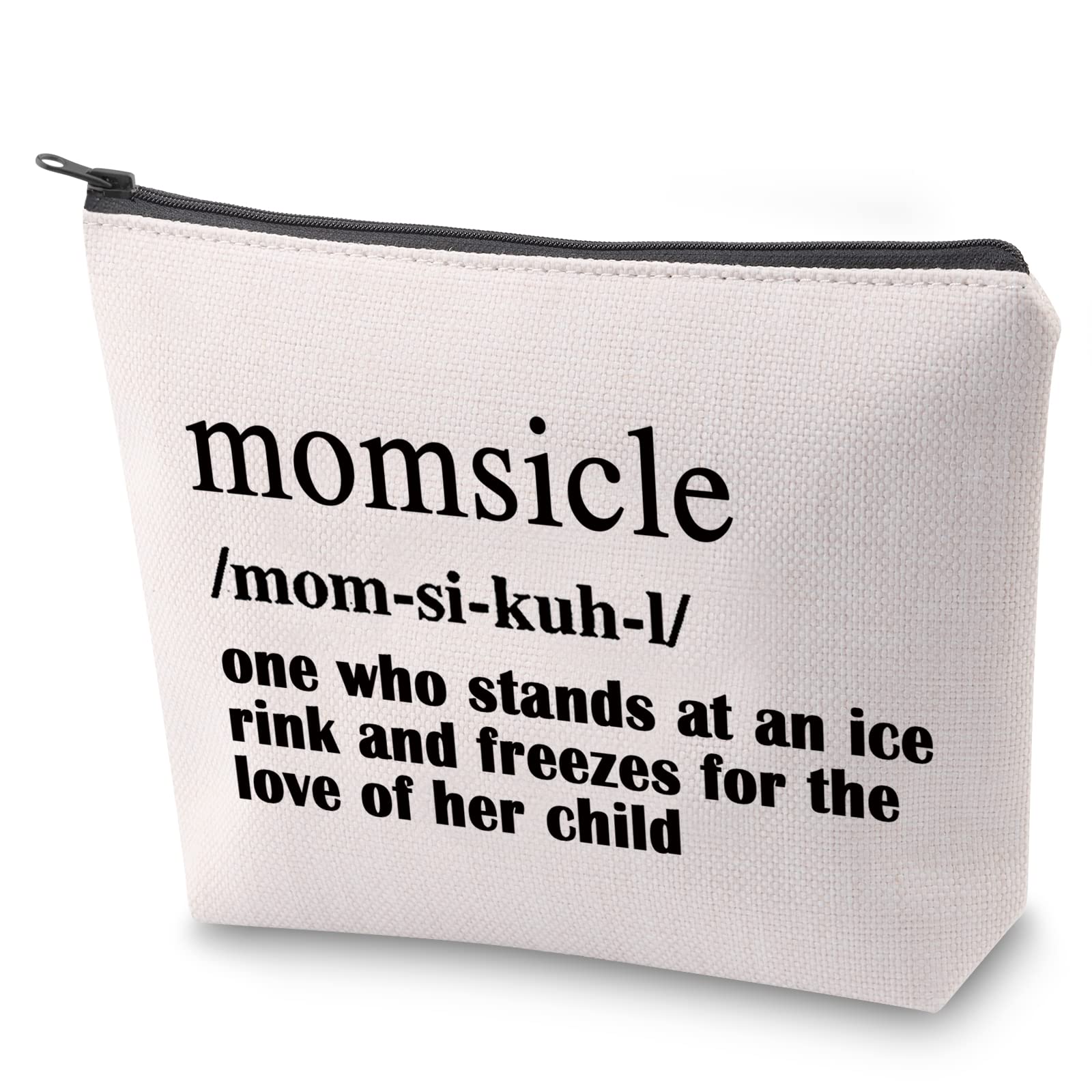 ZJXHPO Hockey Mom Survival Kit Makeup Bag - Momsicle Definition - Mother's Day Gift for Hockey Lover