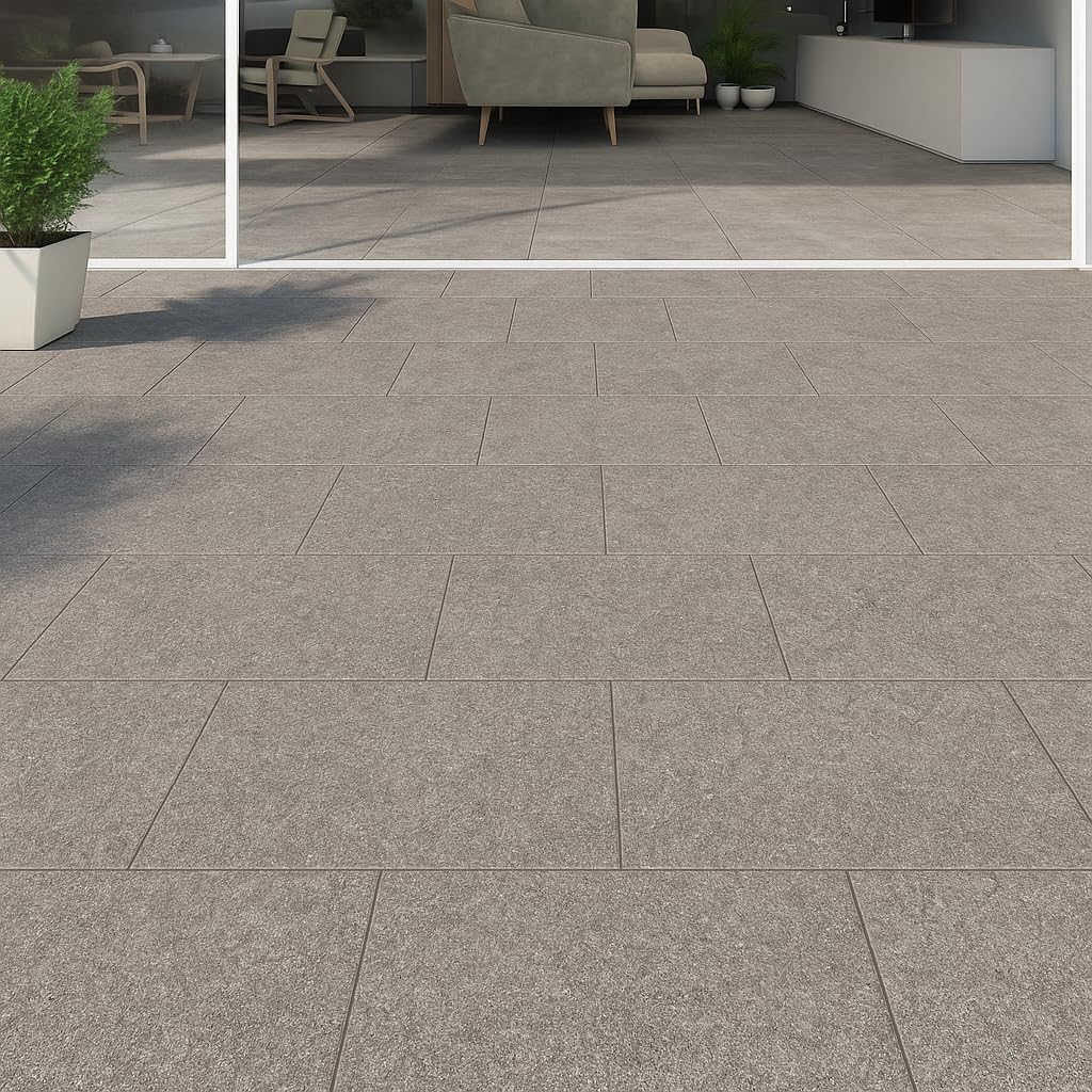 FORTUNATO Piastrella Interni Gres Porcellanato Rettificata Serie Quarz Antracite Finitura R10 Spessore 10 mm 30x60 cm (Antracite, 1,08 m²)