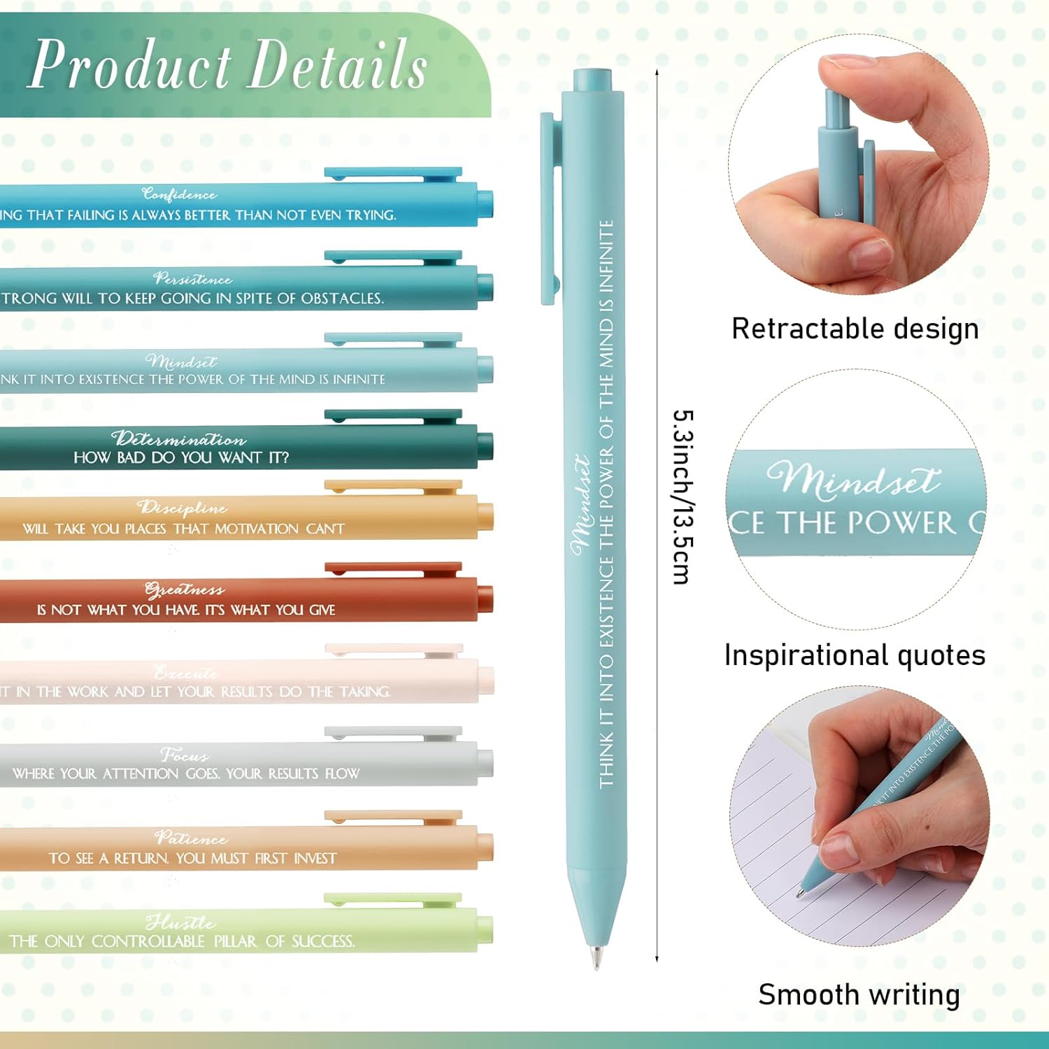TecUnite 40 Pcs Motivational Spiral Notebooks with Sticky Notes Pen Inspirational Journals Bulk Employee Appreciation Gift for Team Coworker Staff Bulk Gift for Teacher School Nurse (Bright)
