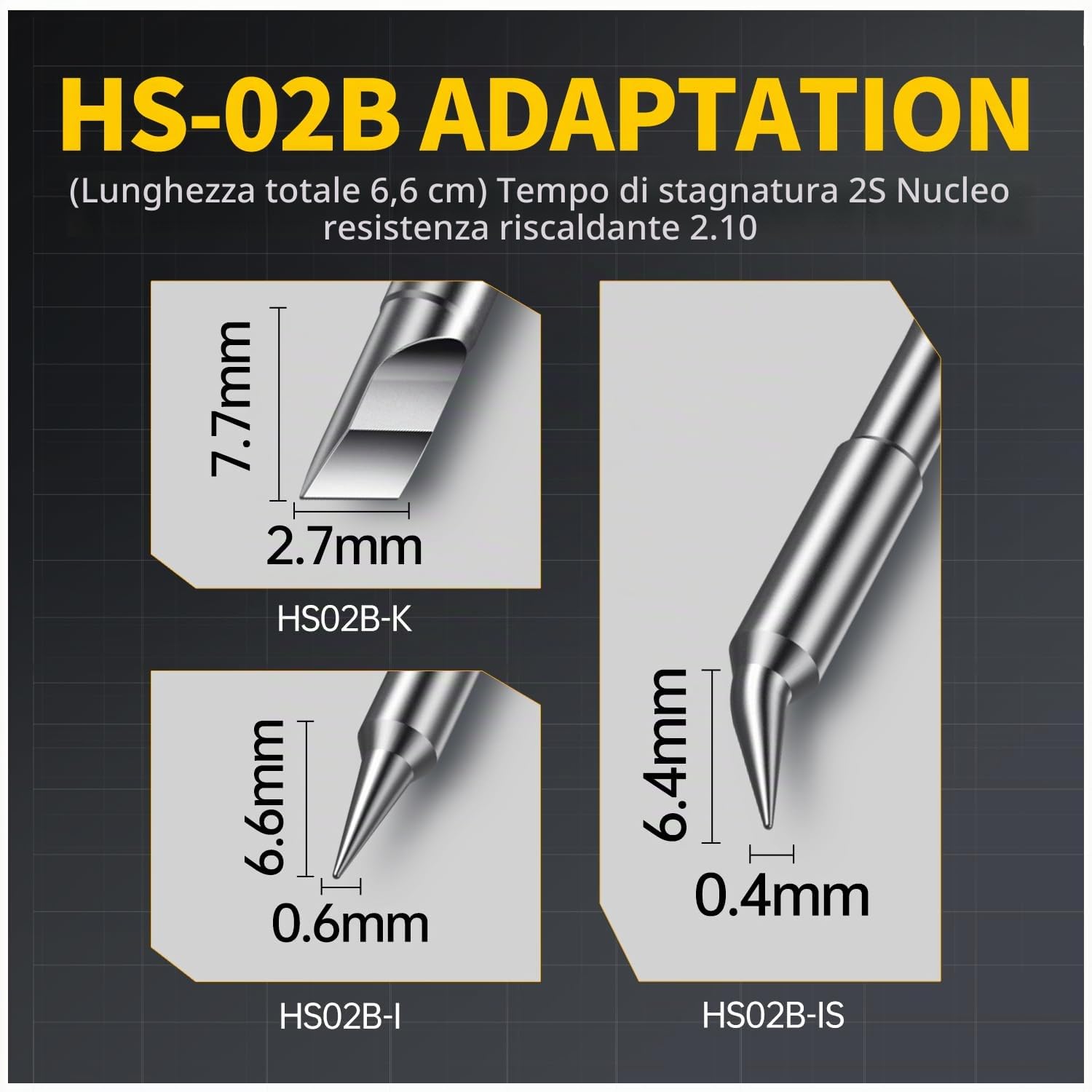 FNIRSI HS-02B - Kit di saldatura portatile con cavo, 100 W, riscaldamento in 2 secondi, 100-450 °C, 3 gruppi di temperature pre-impostate, 3 punte di saldatura 210, penna digitale per saldatura