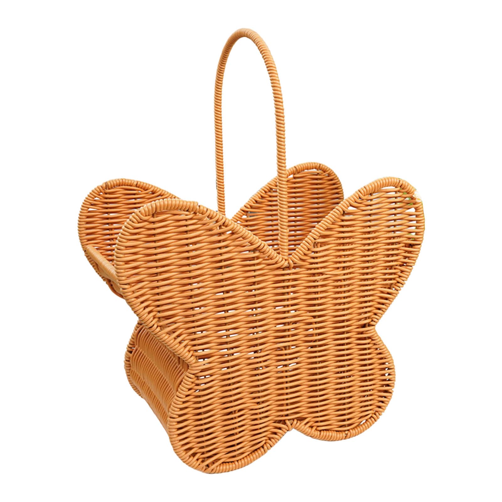 Handle Basket for Home Organization Storage Container Decorative Rattan Basket