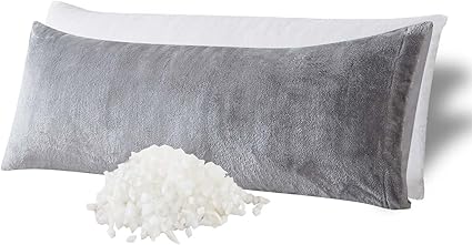 WhatsBedding Memory Foam Body Pillow with Plush Fuzzy Cover, Full Body Pillow for Adults, Long Pillow for Sleeping, Soft Pillow Fluffy Supportive