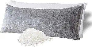 WhatsBedding Memory Foam Body Pillow with Plush Fuzzy Cover, Full Body Pillow for Adults, Long Pillow for Sleeping, Soft Pillow Fluffy Supportive