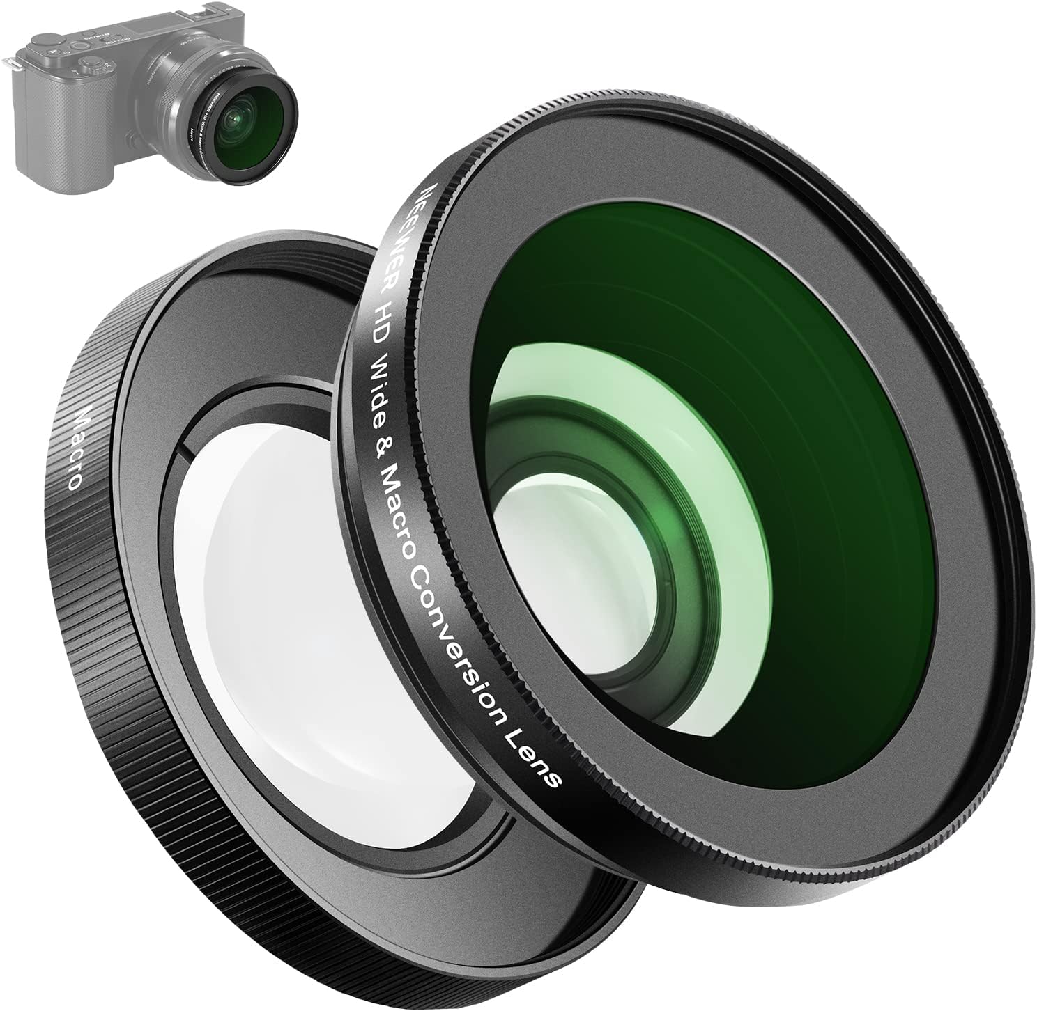 NEEWER 40.5mm HD Wide Angle Lens Compatible with Sony ZV-1F ZV-E10 A5000