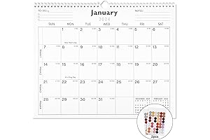 2024-2025 Monthly Calendar Wall (18 Months) - Stay Organized with Julian Dates and Eco-friendly Design