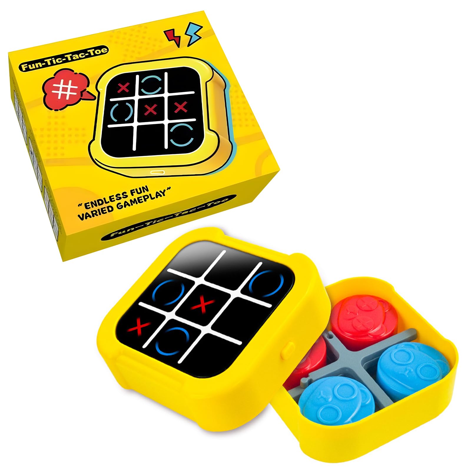 Tic Tac Toe Electronic Game, 5-in-1 Portable Electronic Noughts and Crosses Game