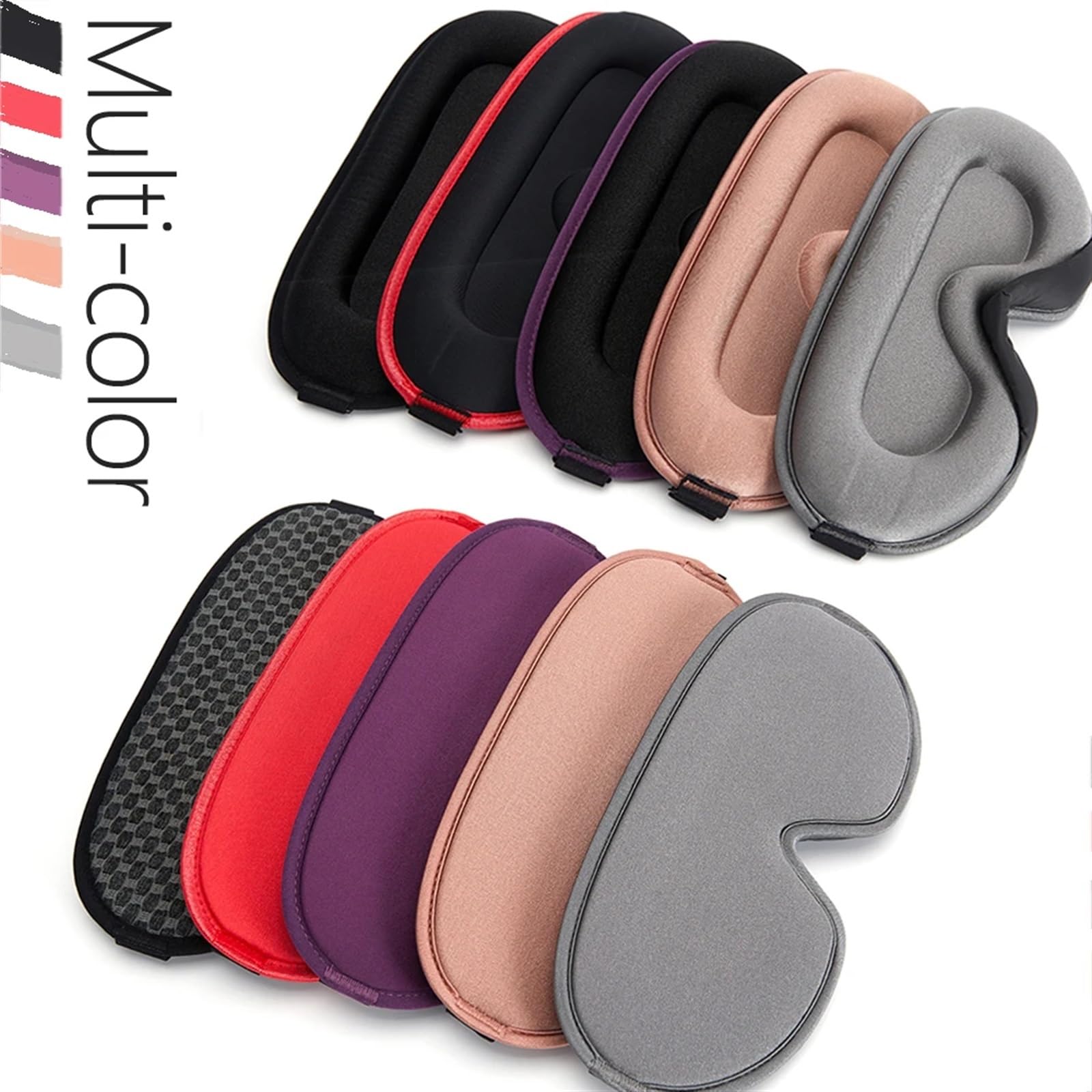 Máscaras para dormir Zero Eye Pressure Blackout pa Máscara de seda for ojos, máscara de seda con espuma viscoelástica 3D for dormir, parches for los ojos for viajes(Red)