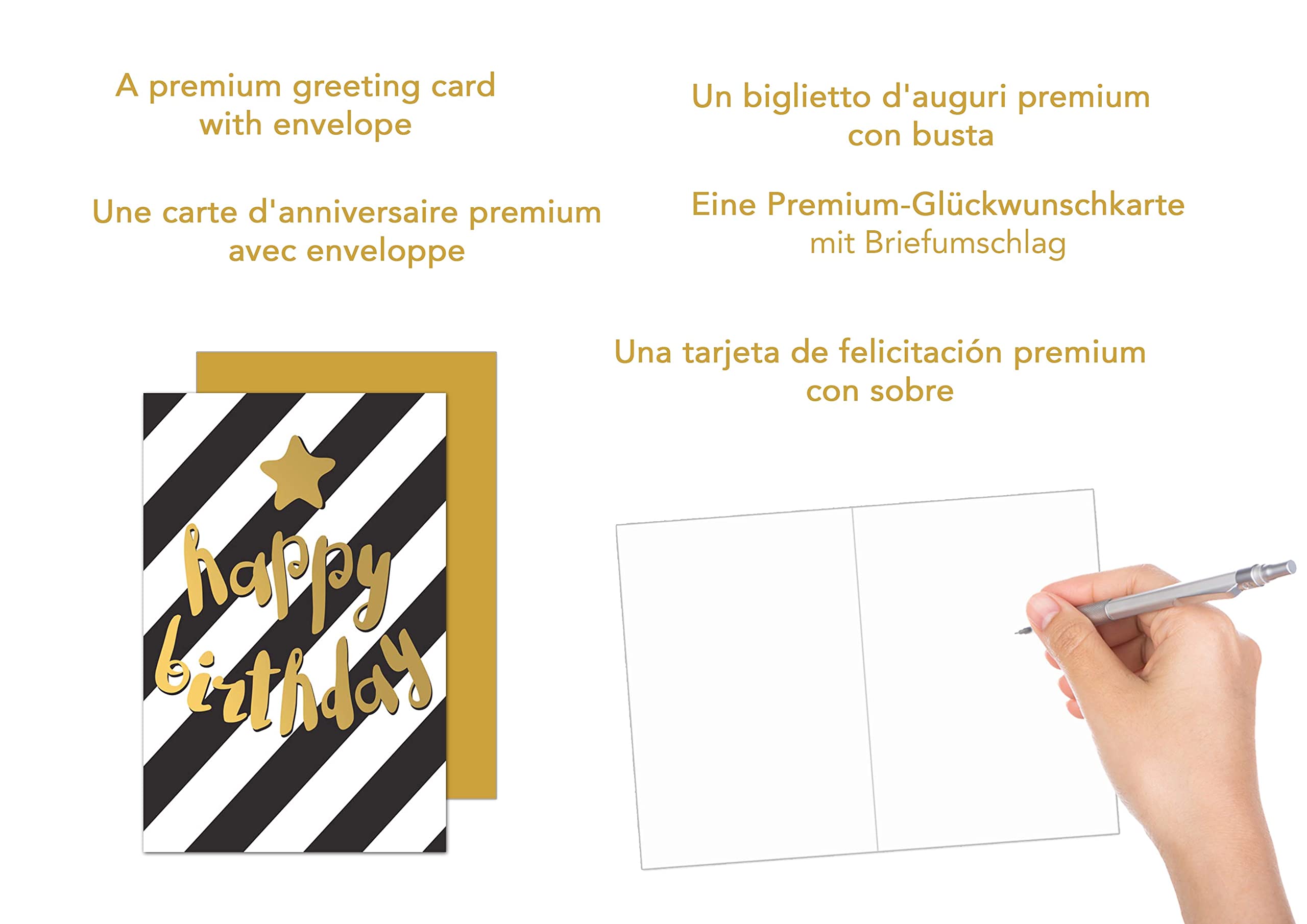 Carte Enveloppe Happy Birthday - Guirlande Ballons Dorés – Sweet Helmi