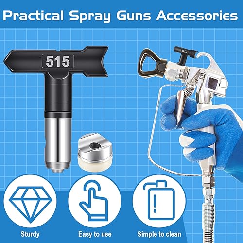 Miniatura 6 de 8 puntas de pulverizador de pintura con punta de aerosol, boquillas de pulverización reversibles sin aire, piezas de máquina de pulverización sin