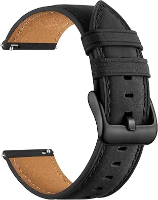 20mm 18mm 22mm Leather Band Compatible with Garmin Vivoactive 5/6/4/3 Watch Bands, Venu 4/Venu 3S/2S, Quick Release Vintage Genuine Leather Strap for Venu 3/2/Forerunner 265/165 Men Women