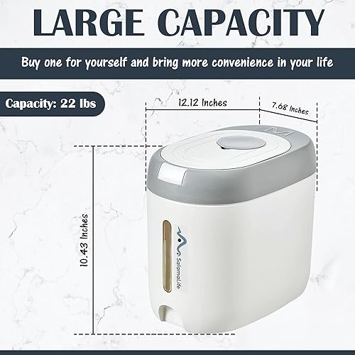 Miniatura 2 de Recipiente hermético de plástico multiusos para almacenamiento de alimentos con tapas, cubo de 22 libras, dispensador de arroz y contenedor de