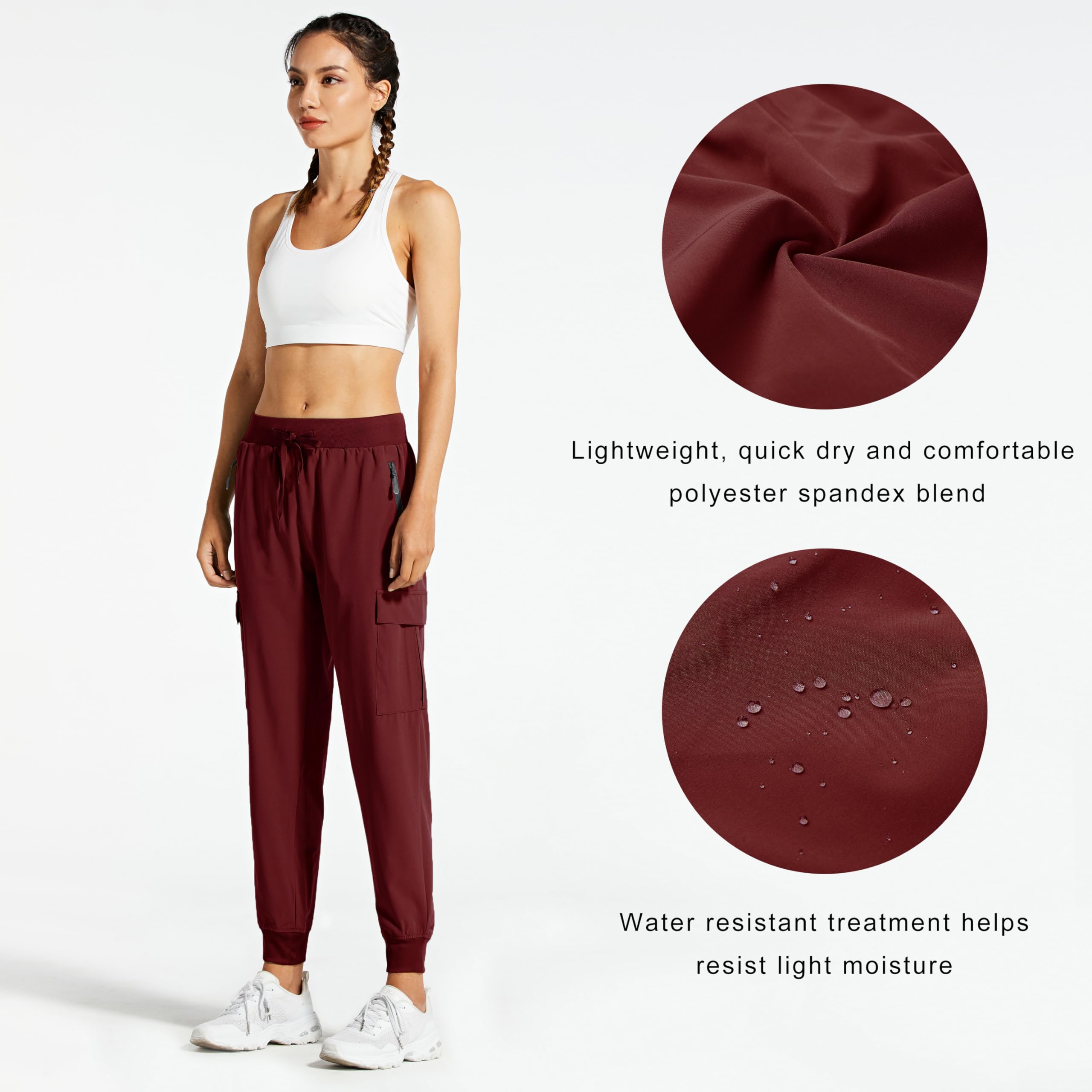 Libin Pantaloni da Cargo Jogging da Donna Leggeri ad Asciugatura Rapida Escursionismo Trekking Pantaloni da Traspiranti Allenamento Casual Pantaloni All'aperto