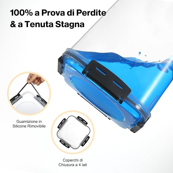 YASHE 5,3L Contenitori Ermetici per Alimenti Grandi 4pezzi, senza BPA Contenitore Plastica con Coperchio, Contenitori Alimentari per Cereali, Pasta, Muesli - 3