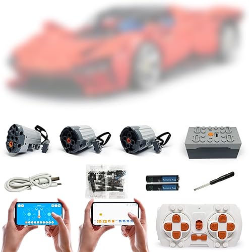 Juego de motores de potencia para Lego 42143 Technic Ferrari Daytona SP3, APP 4 modos de control, accesorios mejorados con 3 motores y control