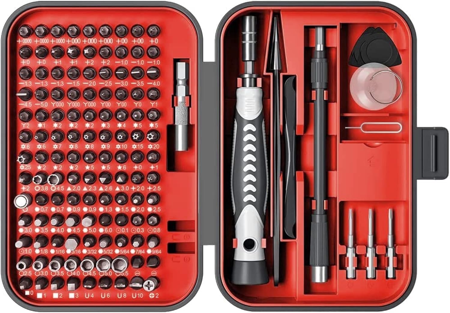 Ulepszony zestaw wkrętaków precyzyjnych 130 w 1 z 120 bitami zestaw narzędzi naprawczych magnetyczny zestaw śrubokrętów z mini wbudowanym pudełkiem do elektroniki iPhone Jubilerzy konsola do gier Lava Red