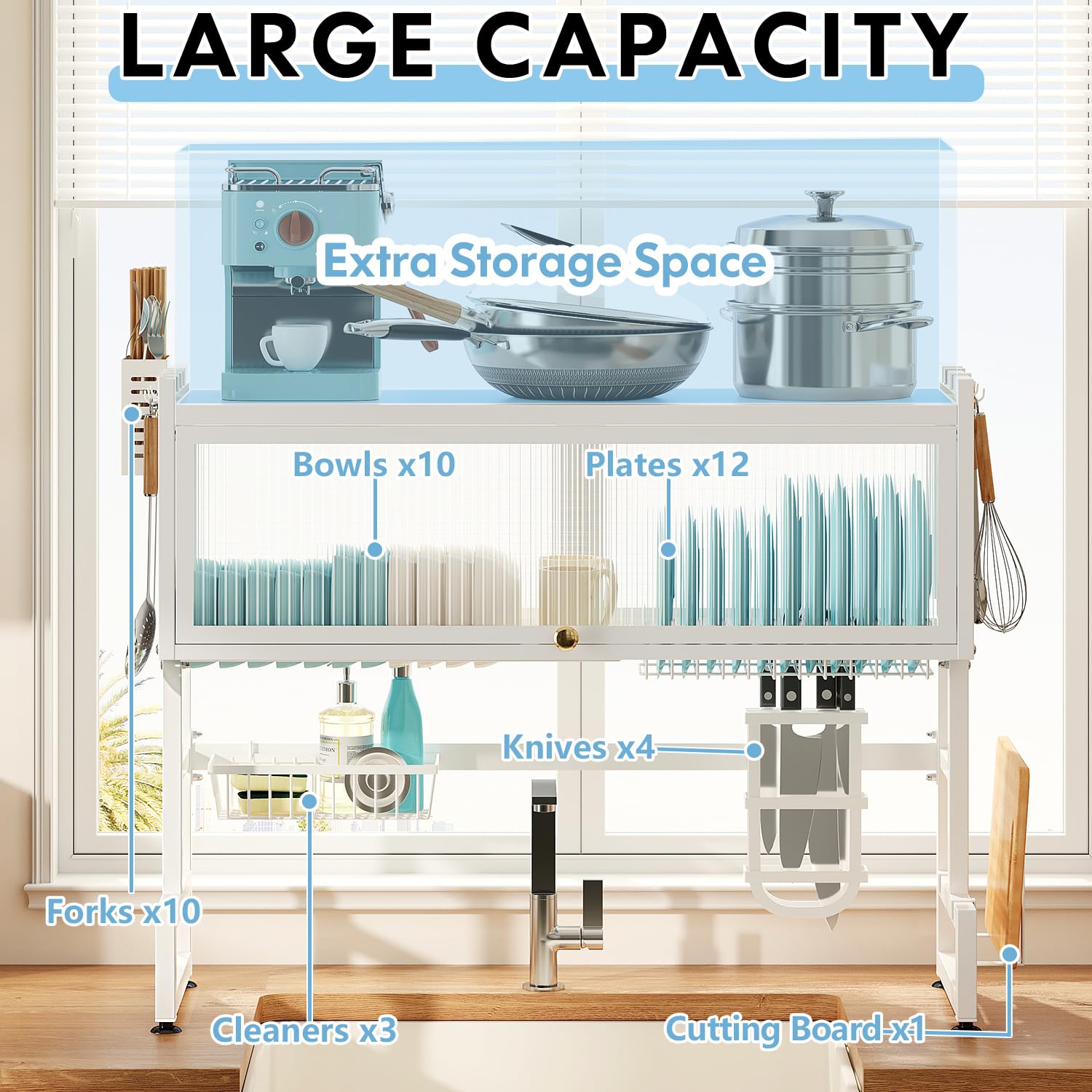 Snapklik.com : Romision Over The Sink Dish Drainer Drying Rack, 3 Tier ...
