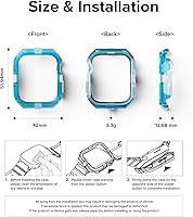 Vista 8 de Ringke Fusion Bumper compatible con Apple Watch, Apple Watch Series 9, 8, 7 (1.772 pulgadas) y Apple Watch SE, 6, 5, 4 (1.732 pulgadas) de doble