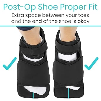 Vive Wedge Post-Op Shoe - Offloading Boot for Heel or Ankle Pain - Medical Foot Recovery for Bone or Soft Tissue Surgery, Fracture, Plantar Fasciitis, Ulcerations, Feet Wounds - Open Toe (X-Small)