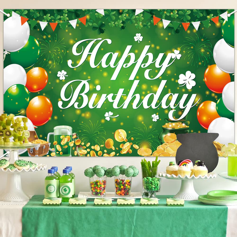 St. Patrick's Day Banner Backdrop – 71x44 Inch Irish Theme Party Decor | Happy St Patricks Day Decorations For Party & Photo Booth
