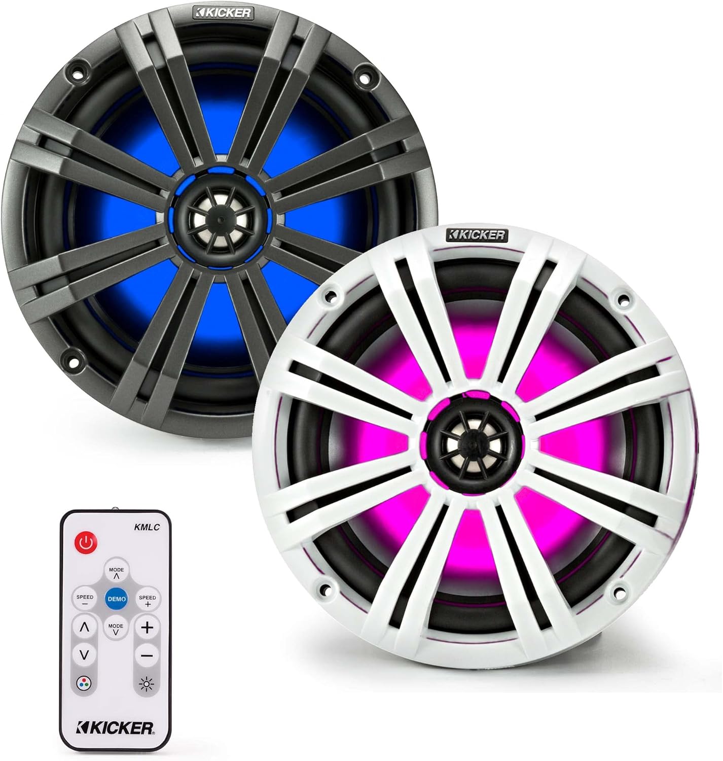 KICKER 8 Inch KMSeries Marine Speaker Bundle KM84LCW with