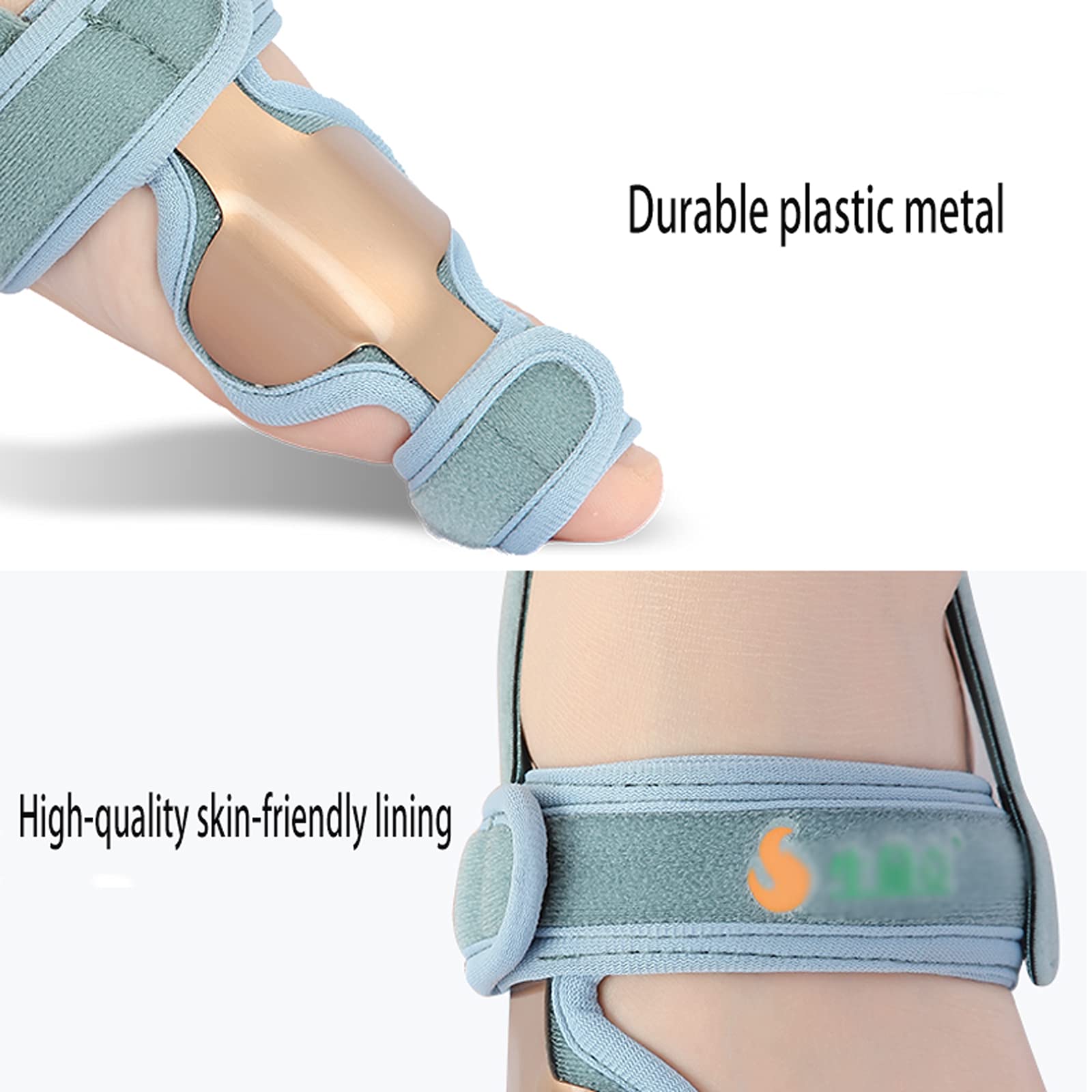 Corrector de juanetes Férula ortopédica para juanetes Alivio del Dolor Hallux Valgus no quirúrgico Metal Duradero No se deforma fácilmente Soporte de día y Noche para Adultos