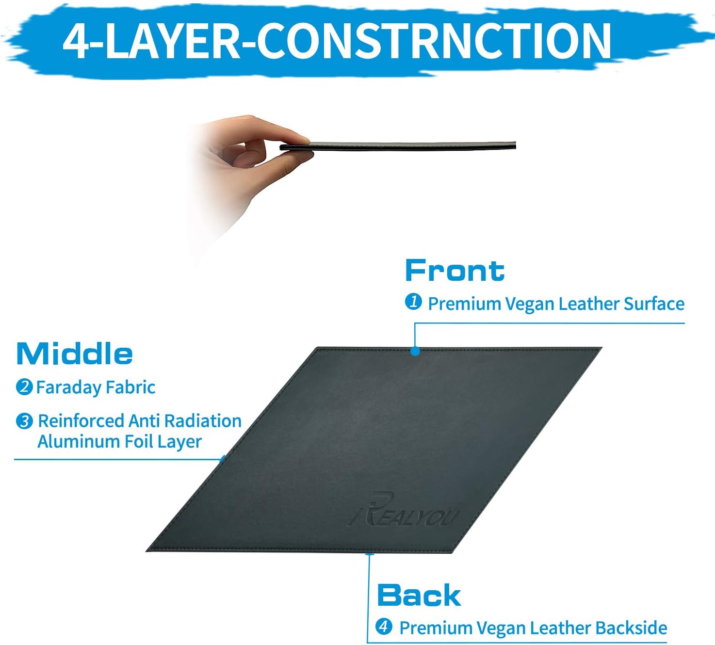 Laptop Pad Protection Pad, Multi-Directional Shielding Technology, Protect The Body from The Impact of Emf, Protect & Heat Shielding Suitable for Computer Pad, Tablet, Phone (12" x 7.8")