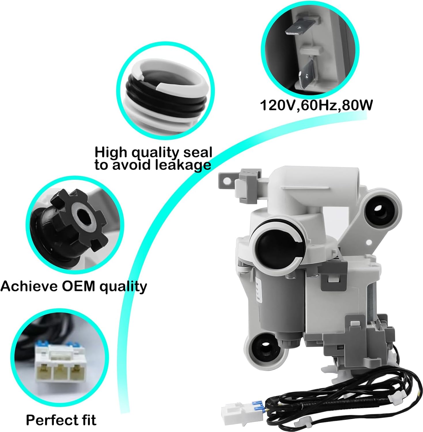 DC97-19289F Washer DC97-19289A Drain Pump Assembly Compatible with Samsung Washer WA44 WA41 WA45 WA52 WA50 WA54 etc Series Replaces DC97-17349B DC97-17366A DC97-17366J PX3516-01 DC97-19289B