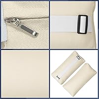 Vista 5 de Almohada para Silla Tumbona, Paquete de 2 Almohadas para Silla de Descanso al Aire Libre con Correa Ajustable, Almohada para la Cabeza de Largo