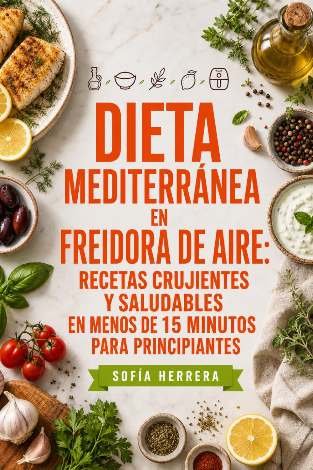 Dieta Mediterránea en Freidora de Aire: Recetas Crujientes y Saludables en Menos de 15 Minutos para Principiantes
