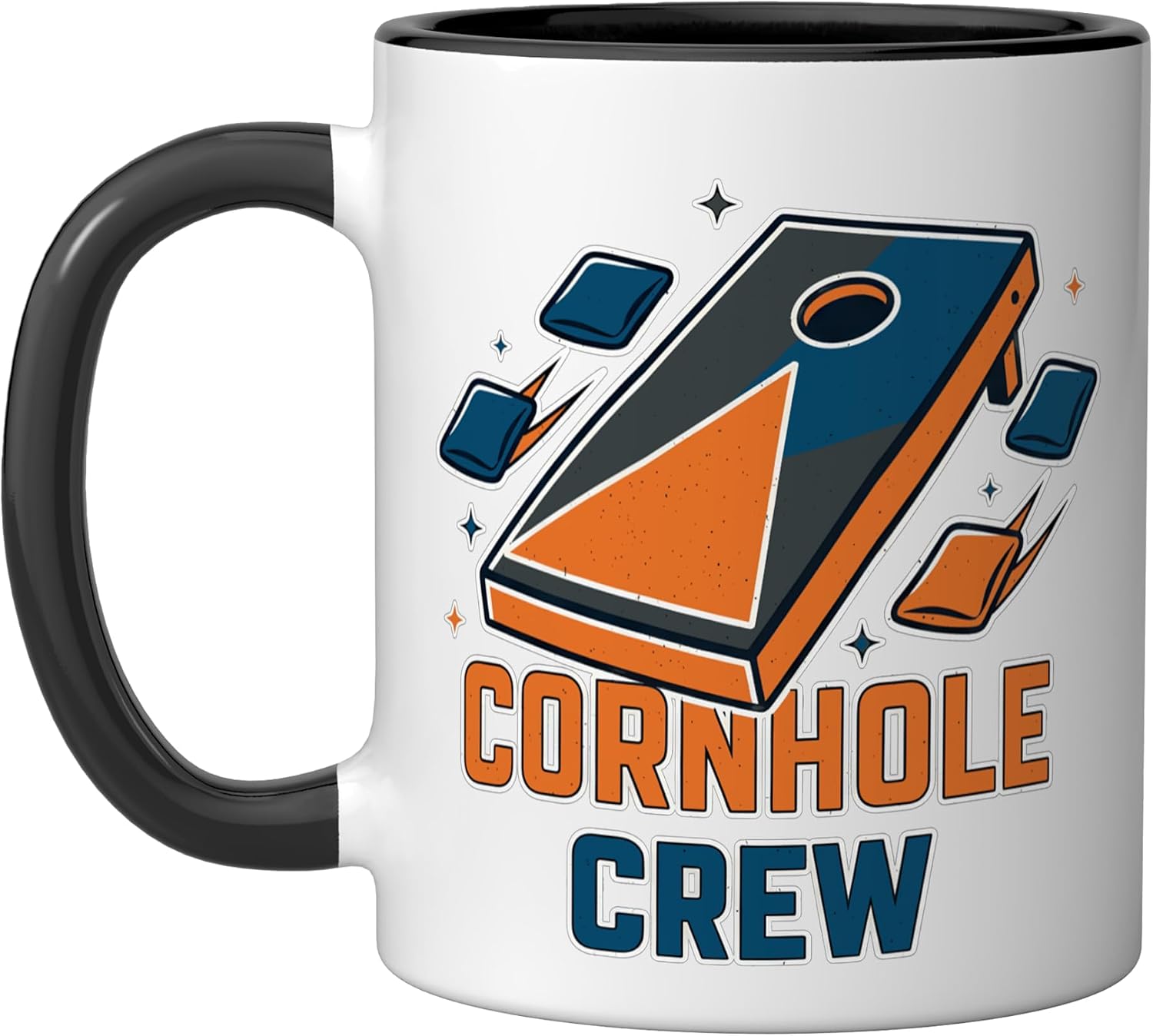 Funny Cornhole Player Tournament Champion Game for Men Women Ceramic Mug, Black/White, 15oz image 4