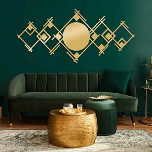 Amazon.com: Large Geometric Metal Wall Art, Mid Century Modern Metal ...
