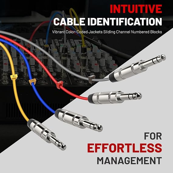 Phenyx Pro 8-Channel Wireless Mic Set PTU-4200-8H Bundled with 4-Channel TRS Cable PCBL-QR4IN1-6