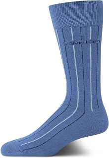 Calvin Klein Mens 1 Pair Lightweight Stretch Soft Dress Crew Socks | Soft Stretch Fabric With a Snug Non Binding Cuff, Breathable All Day Wear Under Suits, Slacks and Everyday Work Outfits