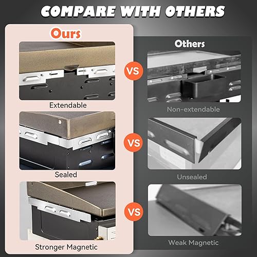 Miniatura 3 de Protectores de viento para parrilla Blackstone de 28 pulgadas, pantallas de viento magnéticas mejoradas, accesorios de parrilla Blackstone,