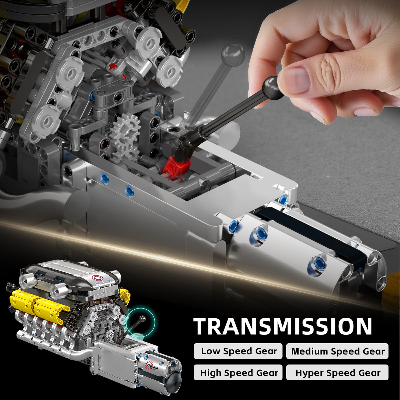 Mould King 10141 Technic Aero Motore Blocchi Di Serraggio Kit Motore