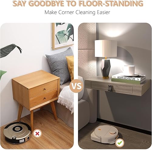 Miniatura 5 de Juego de 2 estantes flotantes con cajón, mesita de noche flotante para dormitorio, estante de pared de 16 pulgadas, estante flotante con