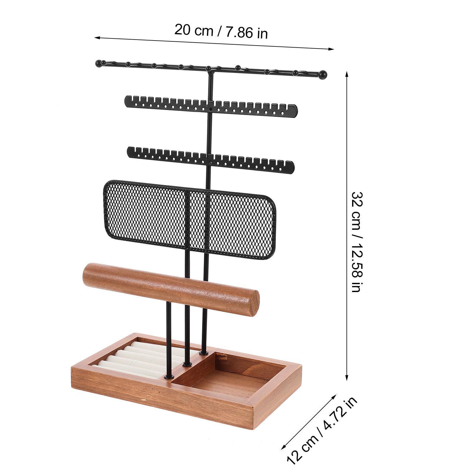 ABOOFAN Espositore Elegante e Legno per Gioielli Supporto in Ferro Organizer Esposizione e Organizzazione per Bracciali e Anelli per Orecchini e Orologi