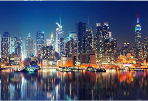 1000 Piece NYC City Skyline Jigsaw Puzzle, 5070 CM Adult Puzzle | With Reference Poster, Educational Brain Game, DIY Leisure Toy for Adults Indoor Stress Relief5070 / 27.55" x 19.68"