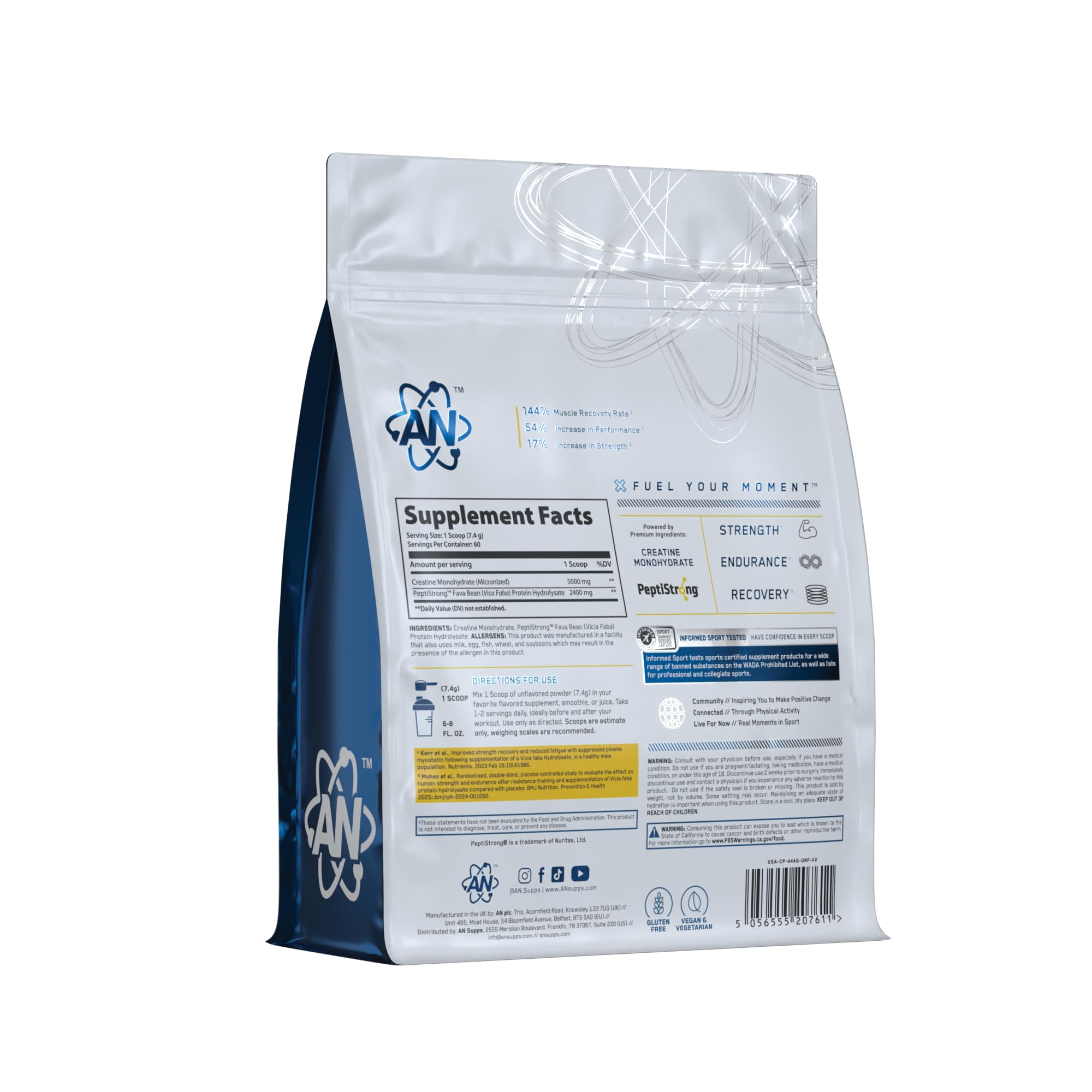 Applied Nutrition Creatine Monohydrate + Peptide - 444gÓ / Amazon: ãCreatine + Peptide - 444g - Naturel