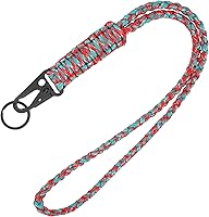 Vista 14 de Llavero de Paracord de Servicio Pesado, Collar de Paracord, Llavero para Teléfono Celular, Silbatos, Correa Trenzada para Muñeca