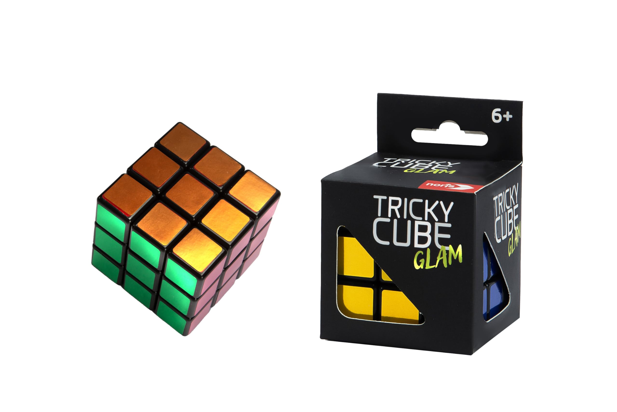 Noris 606132065 Tricky Cube Glam, the classic for promoting spatial thinking, for children from 6 years, metallic