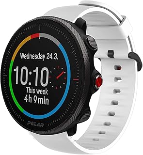 Compatible for Polar Vantage M2 Band, Youkei Silicone Replacement Soft Band Wristbands Straps with Stainless Steel Buckle for Compatible for Polar Vantage M2 Smartwatch (White)