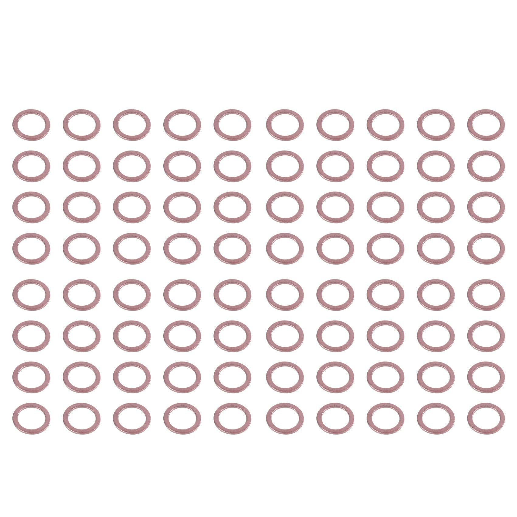 80 Pcs 10mm X 14mm X 1mm Copper Washer Seal Spacer Seal