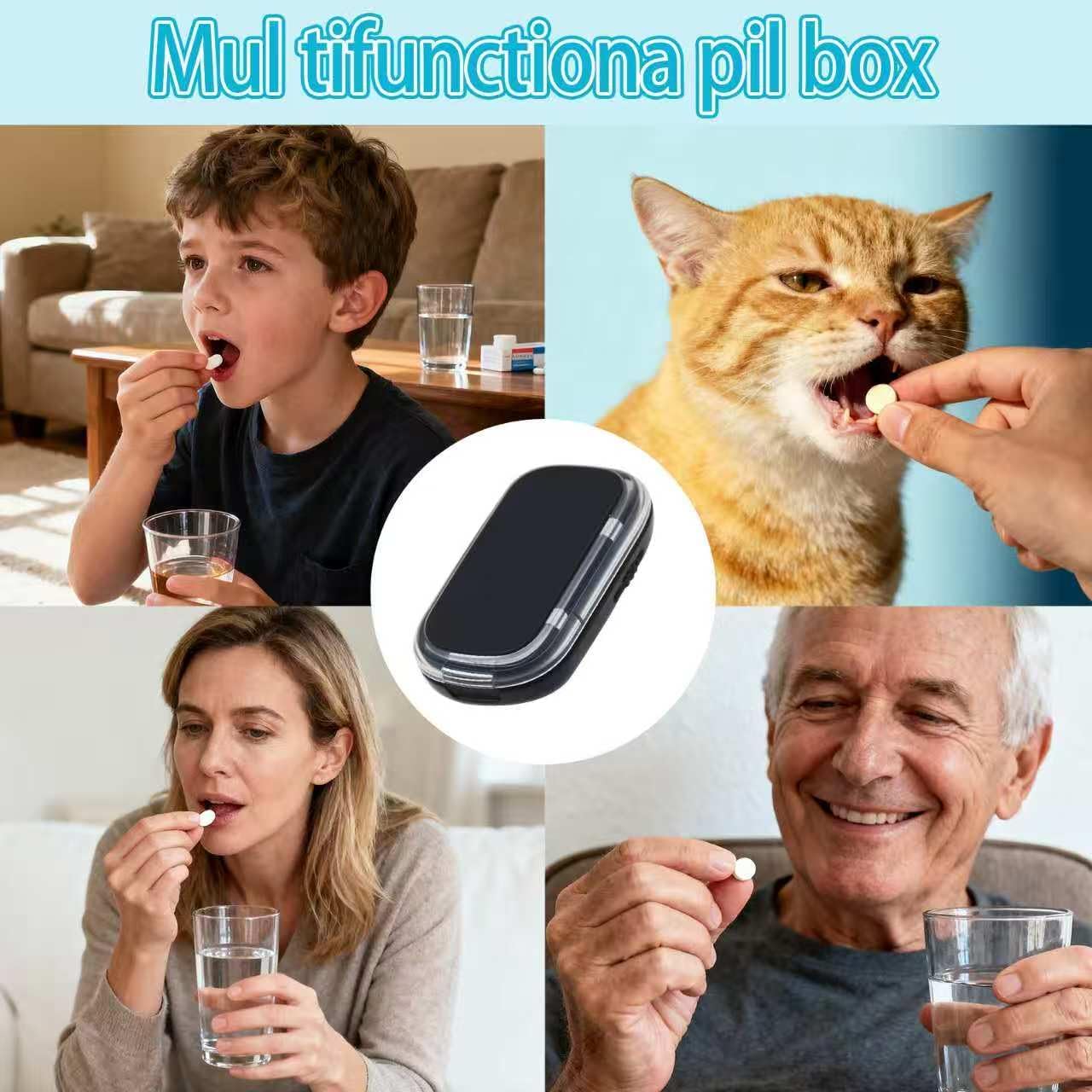 Pill Cutter Splitter for Small and Ttiny Pills,Pill Cutter,1/2, 1/3, 1/4 Precision Cutting for Medication Aids,Easy to use for Cutting Household medications