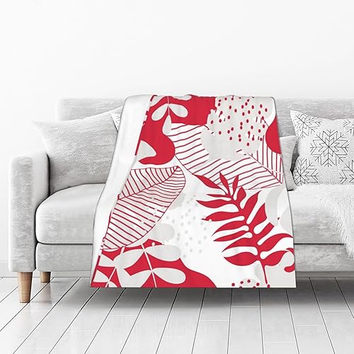 Miniatura 2 de Manta de hojas para mujer, suave manta de forro polar de verano, lavable, manta ligera de viaje para sofá, cama, sillón durante todas las estaciones