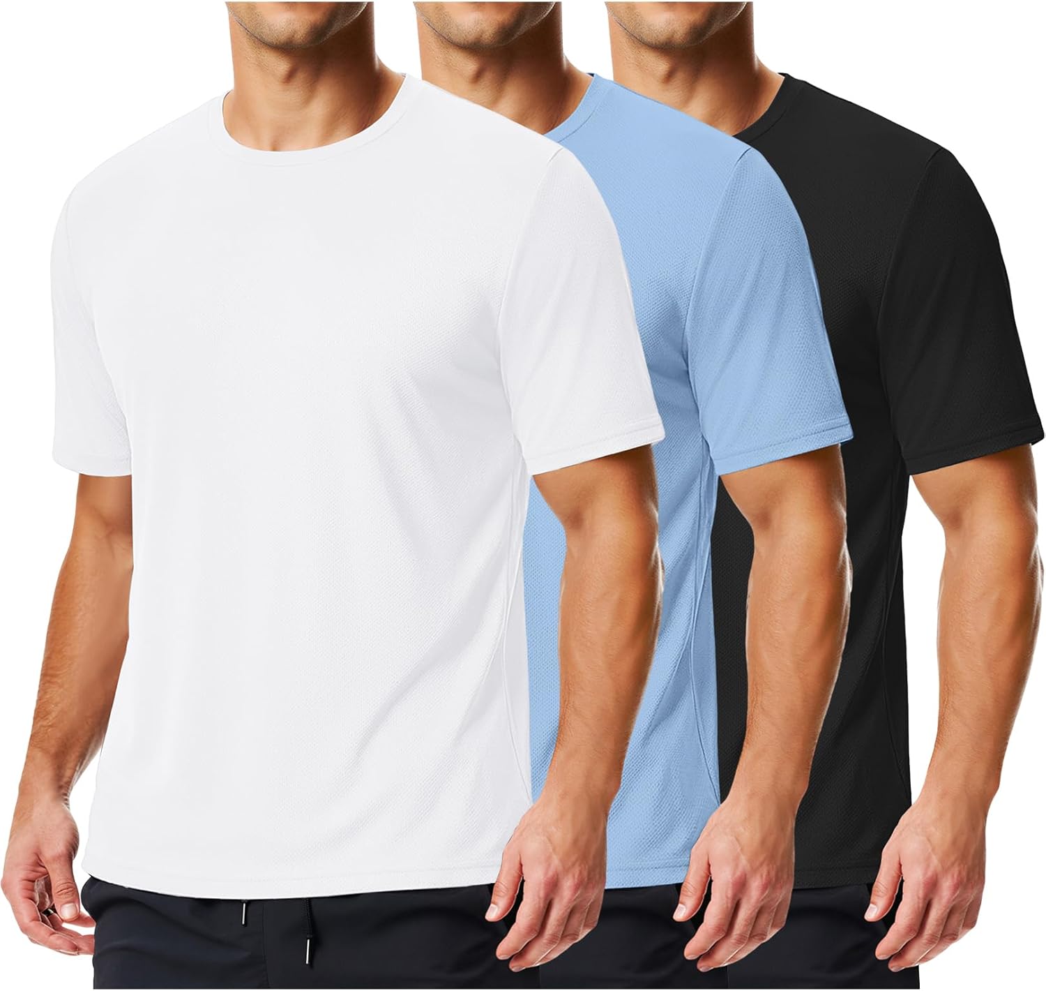 COOFANDY 3 Pack Men's Athletic T-Shirts Short Sleeve - Quick Dry Moisture Wicking Workout Shirts for Running, Gym, Casual