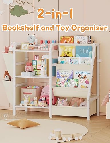 Miniatura 5 de B3 - Estantería infantil y almacenamiento de juguetes, estante para libros para habitaciones de niños, estantería infantil para espacios pequeños,