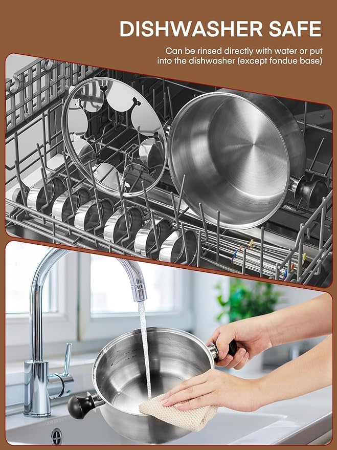 FOHERE 1500W Fuente de Chocolate Eléctrica 1.4QT Antiadherente con 8 Tenedores miniatura 7