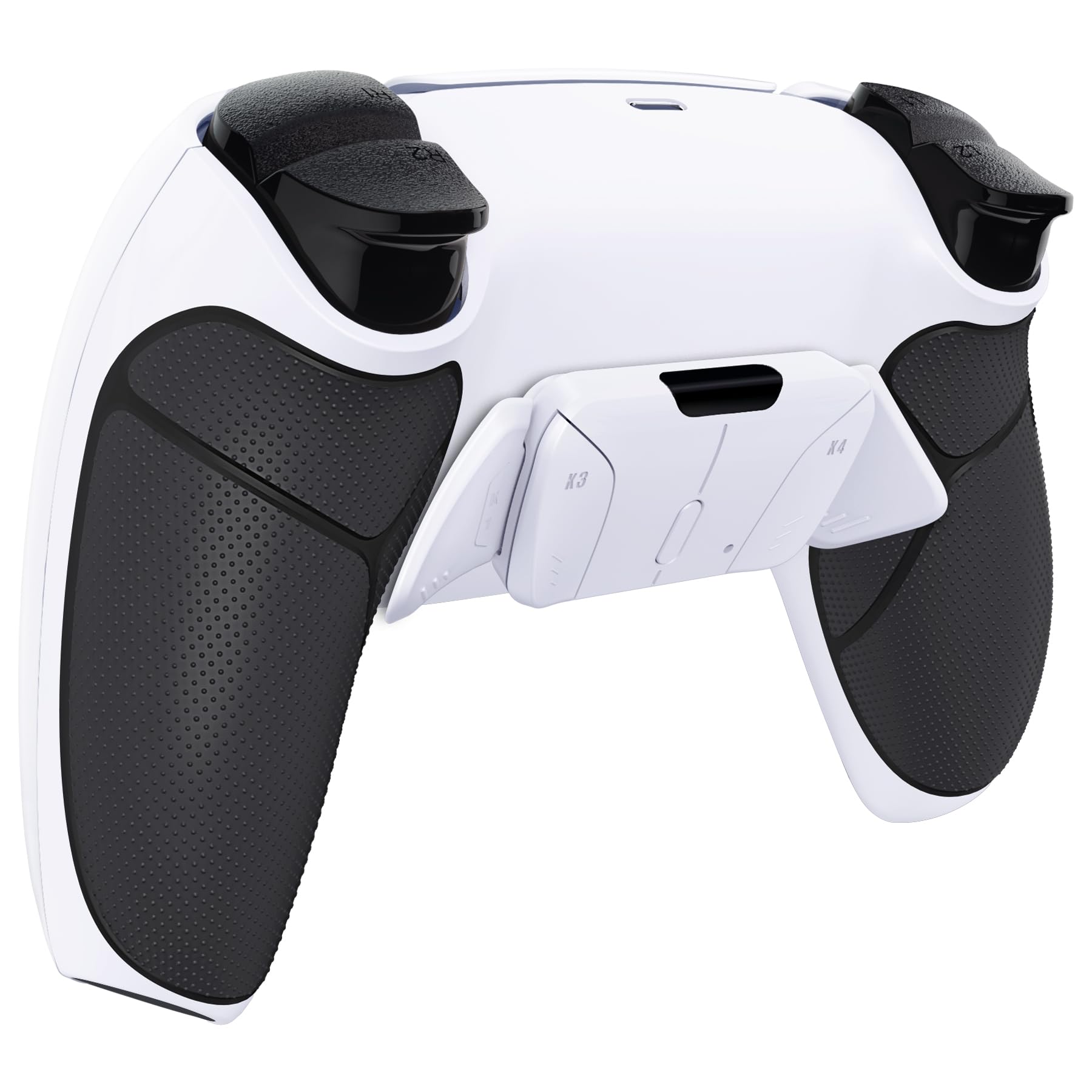 eXtremeRate Rise4 V4 Remap Kit Programmabile per ps5 Controller BDM-030 040 050 060, 4 Tasti Aggiuntivi & Cover Grip Gommato, Palette Posteriori Back Button Set per ps5 Joystick - Bianco Nero