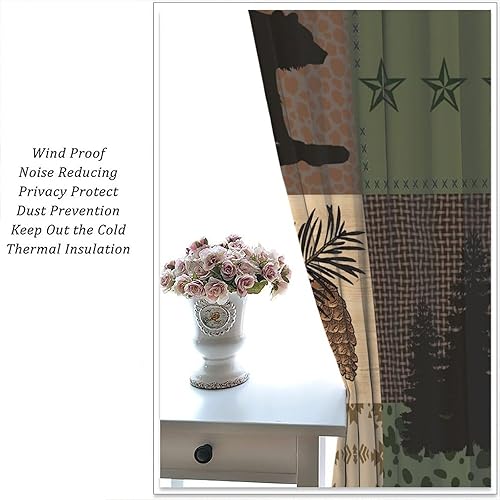 Miniatura 5 de Cortinas retro de cabaña rústicas, tratamientos de ventana de casa rural, empalme de casa rural, a cuadros, juego de 2 paneles, decoración de 42 x